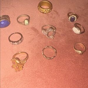 Lot Of 10 (Ten) 925 & costume Rings PLUS FABULOUS FREEBIE!!